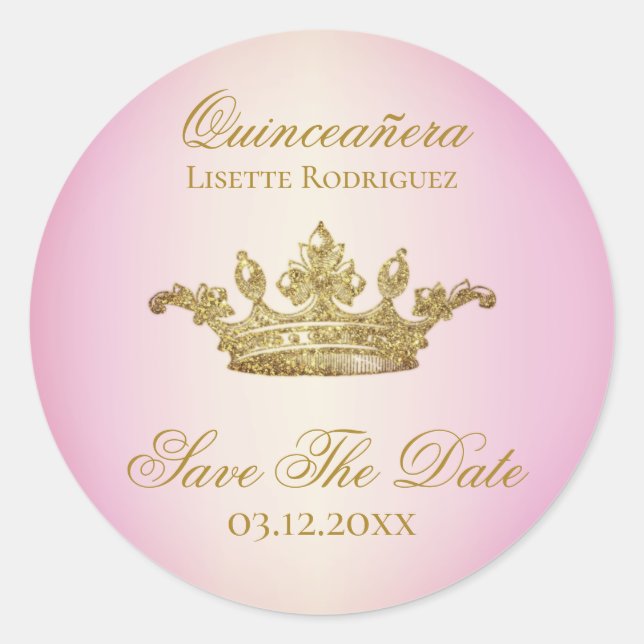 Lilac Blush Burgundy Save the Date Quinceanera Runder Aufkleber (Vorderseite)