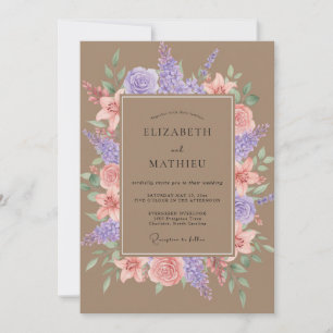 Lilac Blush Florale Kunst Hochzeit Einladung