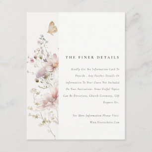 Lilac Boho Wildblume Fern Foliage Wedding Detail Begleitkarte