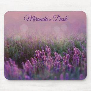 Lilac Bokeh Lila Feld der Blume Mousepad