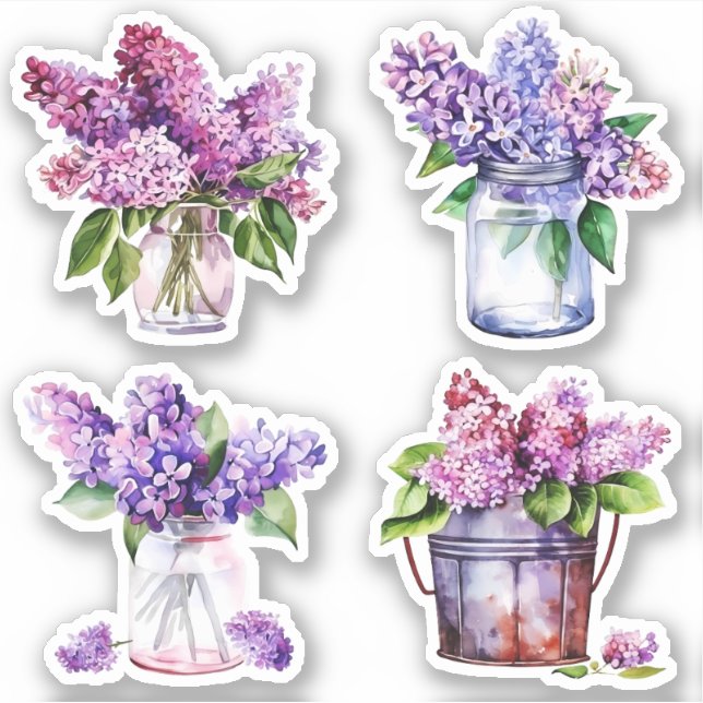 Lilac Bouquets Aufkleber (Vorderseite)
