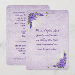 Lilac Bouquets für die Vow Renewal Einladung