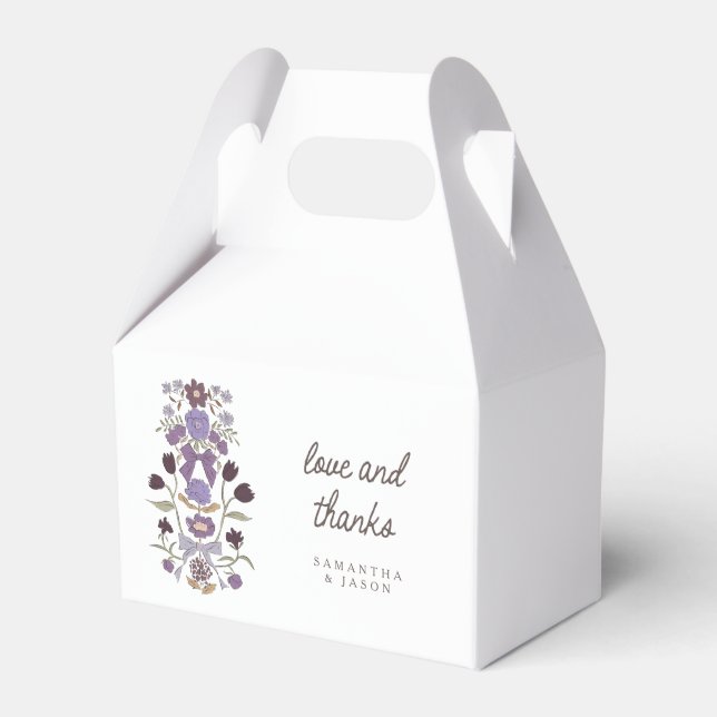 Lilac Bows Florals Wedding Geschenkschachtel (Vorderseite)
