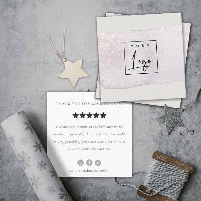 Lilac Brush Stoß Monogram Review Request Logo Quadratische Visitenkarte (Von Creator hochgeladen)