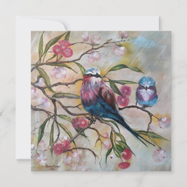 Lilac-Brustwalze mit Baby (Vorderseite)