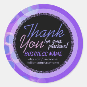 Lilac Bubbles Business Danke Sticker