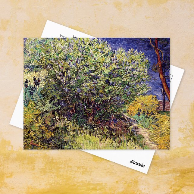 Lilac Bush Landscape Vincent van Gogh Postkarte (Von Creator hochgeladen)
