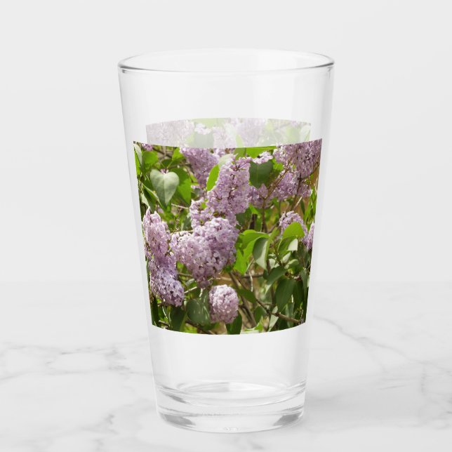 Lilac Bush Schöne Lila Frühlingsblumen Glas (Vorderseite)