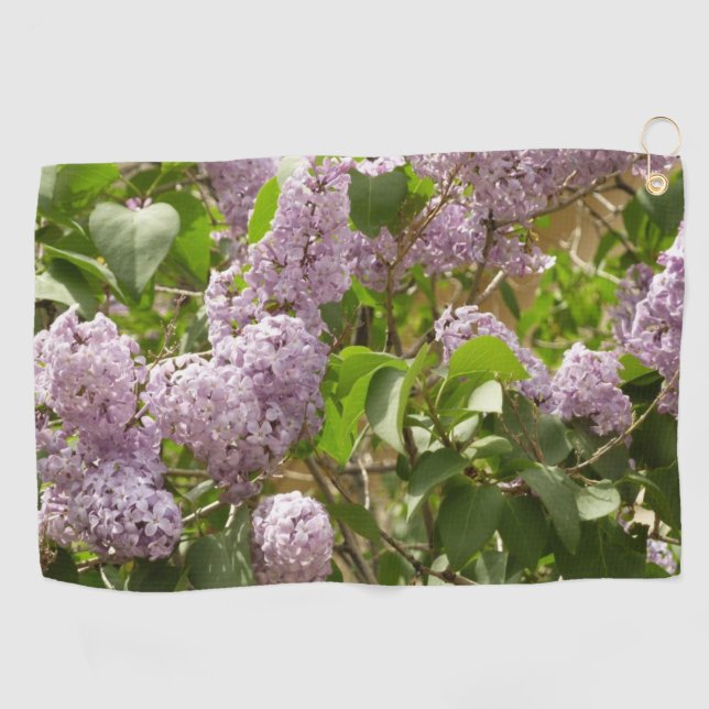 Lilac Bush Schöne Lila Frühlingsblumen Golfhandtuch (Horizontal)