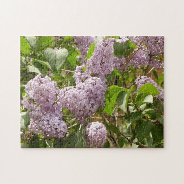Lilac Bush Schöne Lila Frühlingsblumen Puzzle (Horizontal)