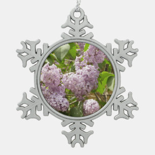 Lilac Bush Schöne Lila Frühlingsblumen Schneeflocken Zinn-Ornament