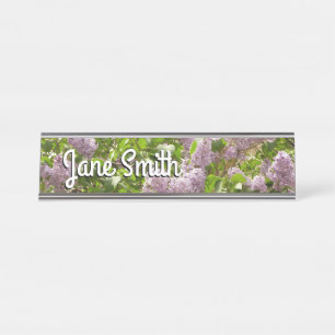 Lilac Bush Schöne Lila Frühlingsblumen Schreibtischnamensplakette