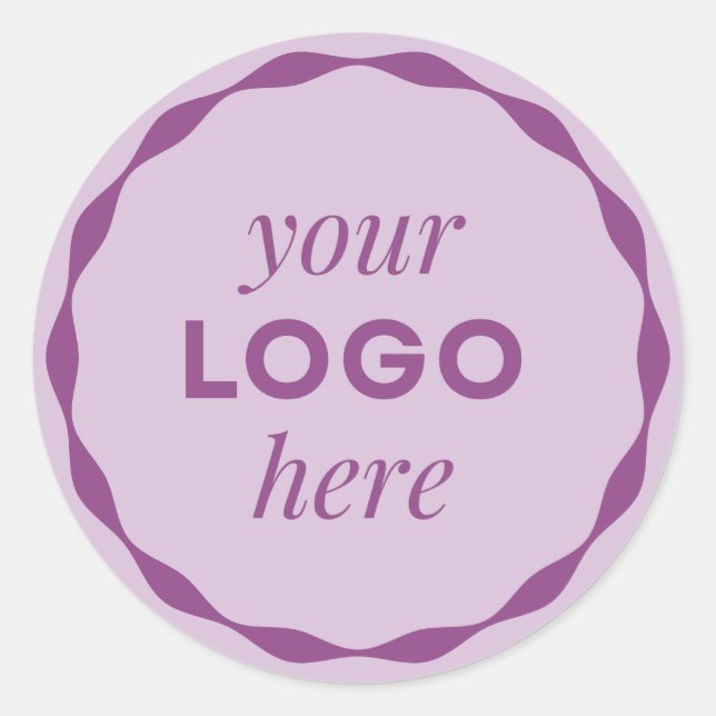 Lilac Business Logo Scallop Circle Sticker (Vorderseite)