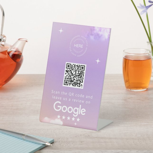 Lilac Business Review Link QR Code Sockelschild (In SItu)