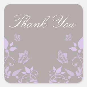Lilac Butterfly Floral Danke Stickers