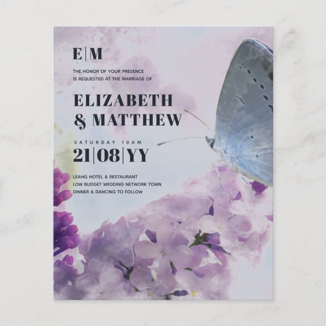 Lilac Butterfly FLYERS mit dem niedrigsten Budget Flyer (Vorne)