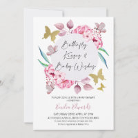 Lilac Butterfly Kisses Baby wünscht Baby Dusche