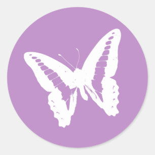 Lilac Butterfly Sticker-Siegel Runder Aufkleber