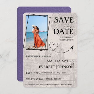 Lilac Cancun Passport Save the Date