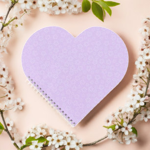 Lilac Cherry Blossom Heart Notebook Notizbuch