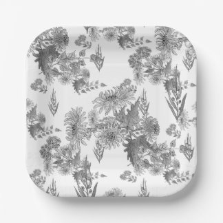 Lilac chrysanthemas, Aquarellpapier-Teller Pappteller