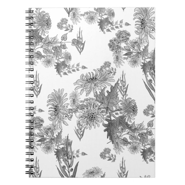 Lilac chrysanthemums , Aquarellheft Notizblock (Vorderseite)