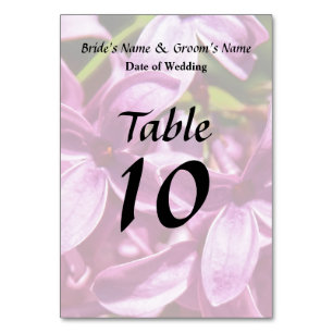 Lilac Closeup Wedding Products Tischnummer