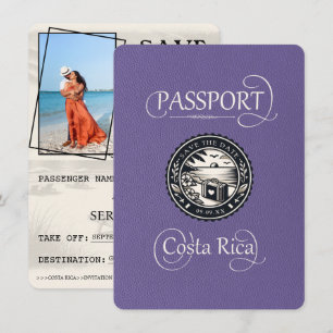 Lilac Costa Rica Passport Save The Date