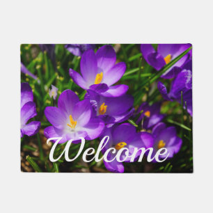 Lilac Crocuses Welcome Doormat Fußmatte