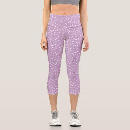 Lilac-Dalmatiner-Punkte, Dalmatiner-Punkte, gepunk Capri Leggings
