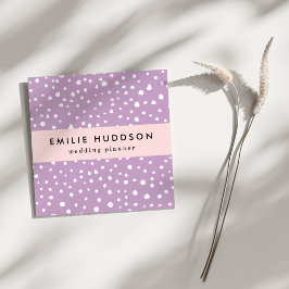 Lilac-Dalmatiner-Punkte, Dalmatiner-Punkte, gepunk Quadratische Visitenkarte