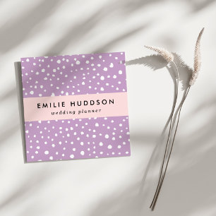 Lilac-Dalmatiner-Punkte, Dalmatiner-Punkte, gepunk Quadratische Visitenkarte