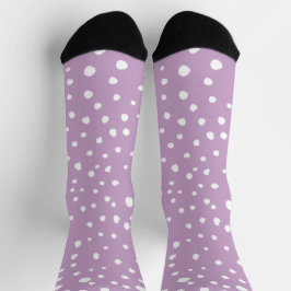 Lilac-Dalmatiner-Punkte, Dalmatiner-Punkte, gepunk Socken