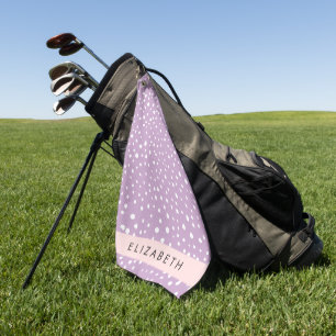 Lilac Dalmatiner Spots, Dalmatiner Punkte, Ihr Nam Golfhandtuch