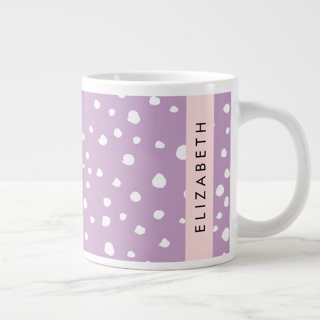 Lilac Dalmatiner Spots, Dalmatiner Punkte, Ihr Nam Jumbo-Tasse (Rechts)