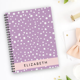 Lilac Dalmatiner Spots, Dalmatiner Punkte, Ihr Nam Notizbuch