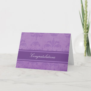 Lilac Damask Herzlichen Glückwunsch Karte