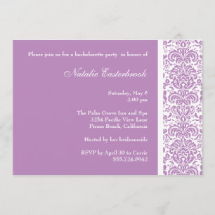Lilac Damask Junggeselinnen-Abschied Einladung