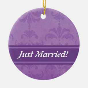 Lilac Damask Keramik Ornament