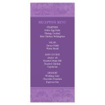Lilac Damask Wedding Menü/Programm