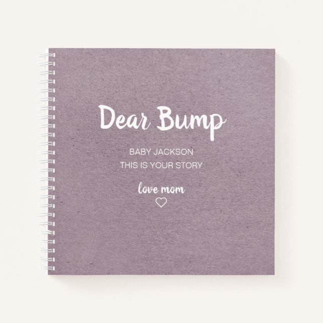 Lilac Dear Bump Keepake Pregnancy Journal Notizbuch (Vorderseite)