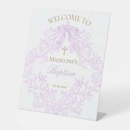 lilac design Baptism welcome Sockelschild
