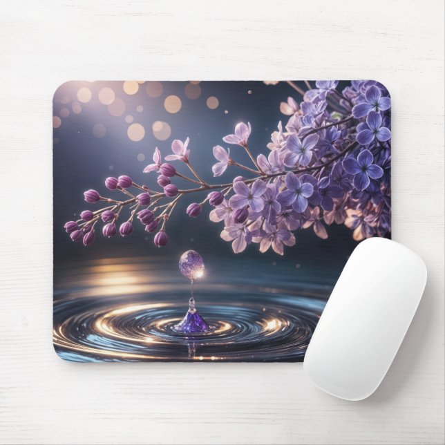 Lilac Dewdrop Mousepad (Mit Mouse)