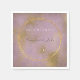 Lilac Distressed Gold Lila Vip Dandelion Wedding Serviette