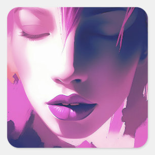 Lilac Dream Whisper - Serene, Ethereal, Lila Quadratischer Aufkleber