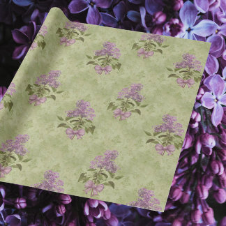 Lilac Dreams Antiker grüner Damaskus Alle Mitleid Geschenkpapier