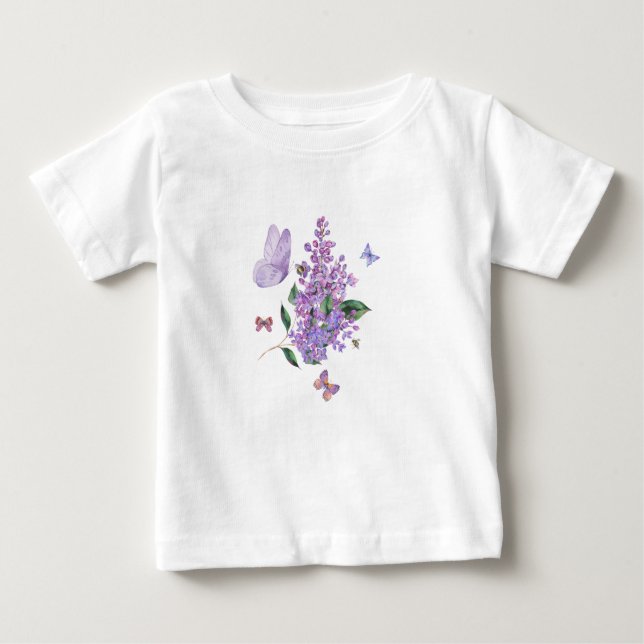 Lilac Dreams & Butterfly Whispers Baby T-shirt (Vorderseite)