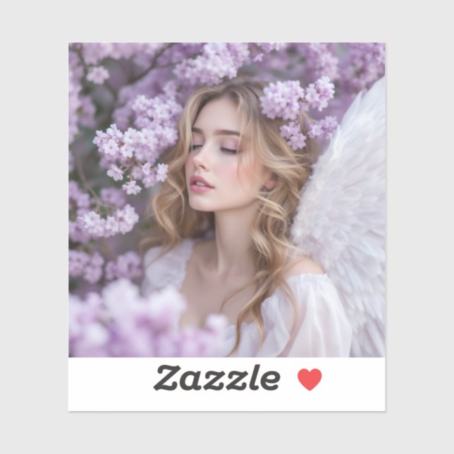 Lilac Dreams - Serene Spring Angel Aufkleber (Blatt)