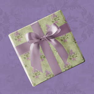 Lilac Dreams Vintag Style Green Damask Geschenkpapier
