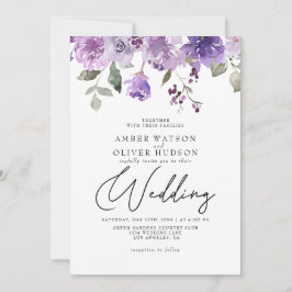 Lilac Dusty Lila Mauve Floral Garden Wedding Einladung